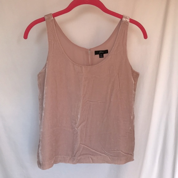 (3/$30) J Crew Black Label, Blush Champagne Velvet Camisole - Picture 1 of 3